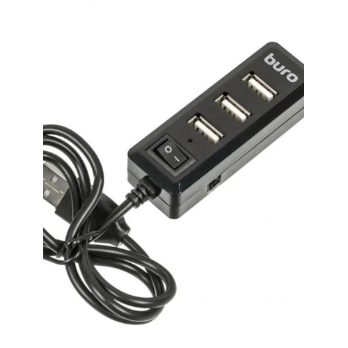 USB-концентратор Buro BU-HUB4-0.5L-U2.0 4порт. (черный) 9
