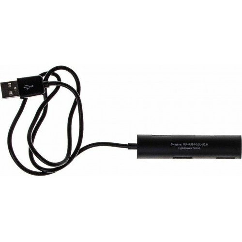 USB-концентратор Buro BU-HUB4-0.5R-U2.0 4порт. (черный) 1