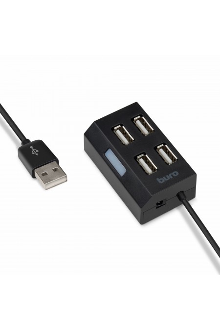 USB-концентратор Buro BU-HUB4-U2.0 4 порта (черный) 1