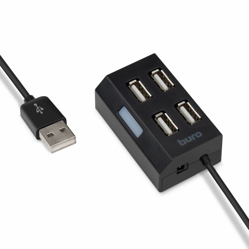 USB-концентратор Buro BU-HUB4-U2.0 4 порта (черный) 1