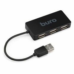 USB-концентратор Buro BU-HUB4-U2.0-Slim 4 порта (черный)