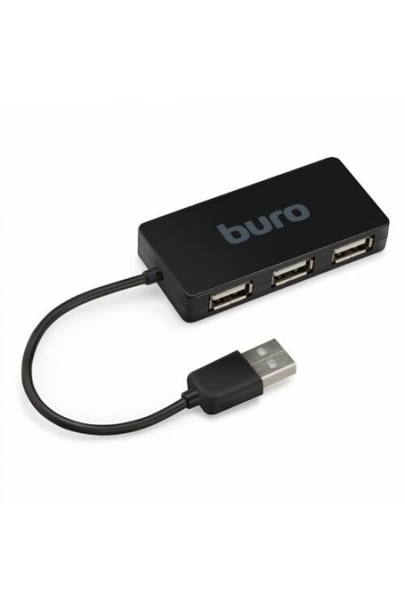 USB-концентратор Buro BU-HUB4-U2.0-Slim 4 порта (черный) 