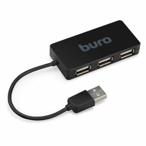 USB-концентратор Buro BU-HUB4-U2.0-Slim 4 порта (черный) 