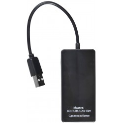 USB-концентратор Buro BU-HUB4-U2.0-Slim 4 порта (черный)