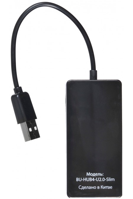 USB-концентратор Buro BU-HUB4-U2.0-Slim 4 порта (черный) 1