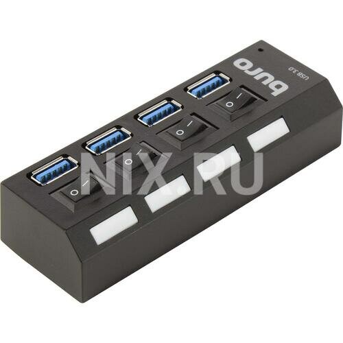 USB-концентратор Buro BU-HUB4-U3.0-L 4порт. (черный) 1