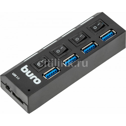 USB-концентратор Buro BU-HUB4-U3.0-L 4порт. (черный) 2