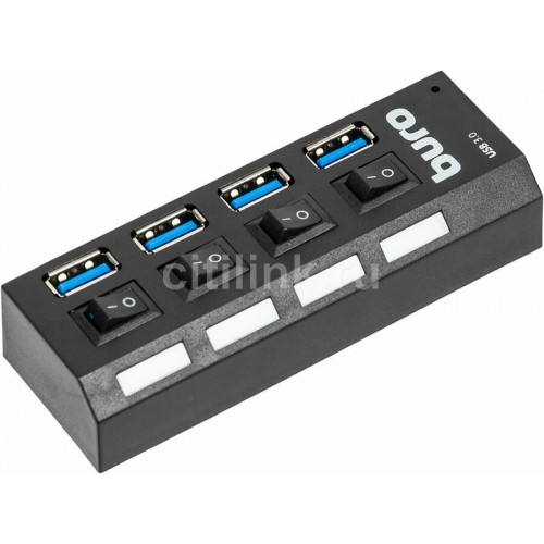 USB-концентратор Buro BU-HUB4-U3.0-L 4порт. (черный) 3