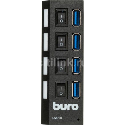 USB-концентратор Buro BU-HUB4-U3.0-L 4порт. (черный) 4