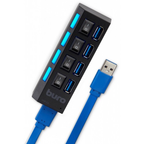 USB-концентратор Buro BU-HUB4-U3.0-L 4порт. (черный) 9