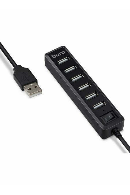 USB-концентратор Buro BU-HUB7-1.0-U2.0 7 портов (черный) 