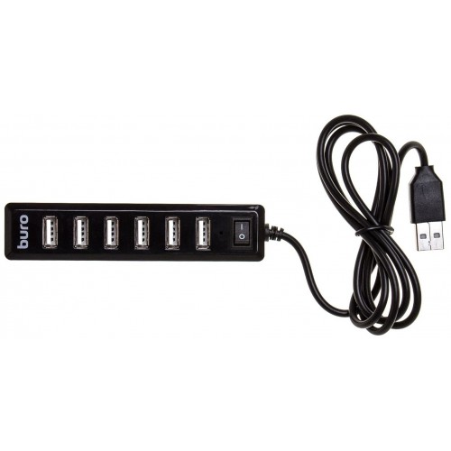 USB-концентратор Buro BU-HUB7-1.0-U2.0 7порт. (черный) 1