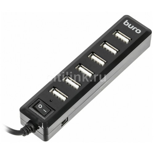 USB-концентратор Buro BU-HUB7-1.0-U2.0 7порт. (черный) 8