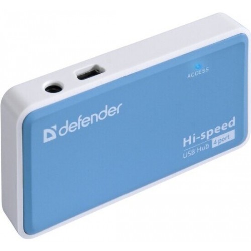 USB-концентратор Defender 83503 Quadro Power USB2.0 4 порта (синий/серый) 2