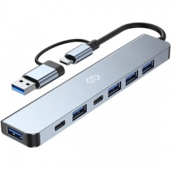 USB-концентратор Digma DHUB-7USB-AC-3.0 7 портов (серебристый)