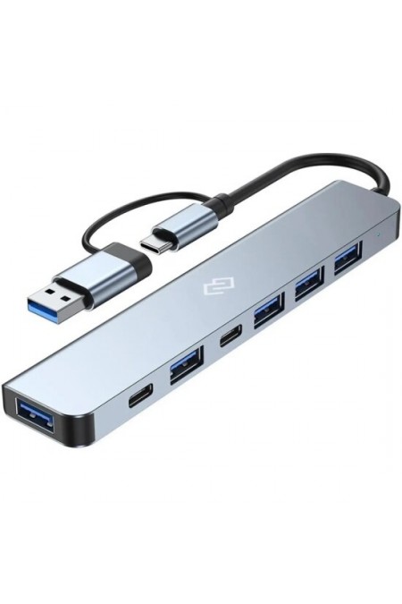 USB-концентратор Digma DHUB-7USB-AC-3.0 7 портов (серебристый) 
