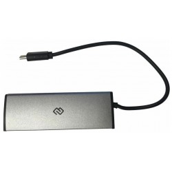 USB-концентратор Digma HUB-4U2.0-UC-DS 4порт. (серебристый)