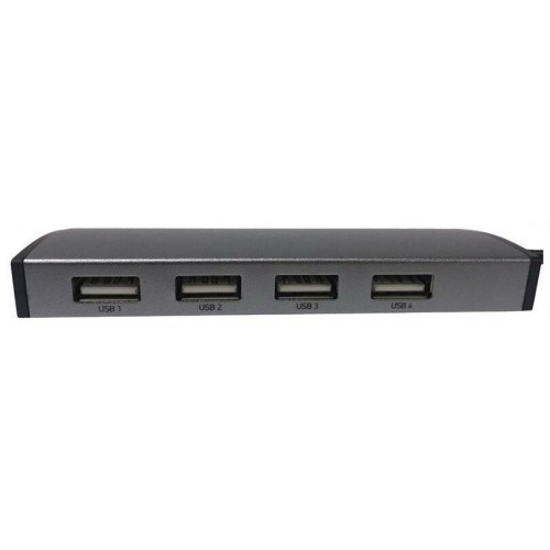 USB-концентратор Digma HUB-4U2.0-UC-DS 4порт. (серебристый) 4