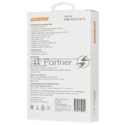 USB-концентратор Digma HUB-4U3.0-UC-S 4порт. (серебристый)