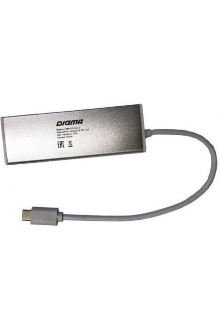 USB-концентратор DIGMA HUB-4U3.0-UC-S 4 порта (серебристый) 2