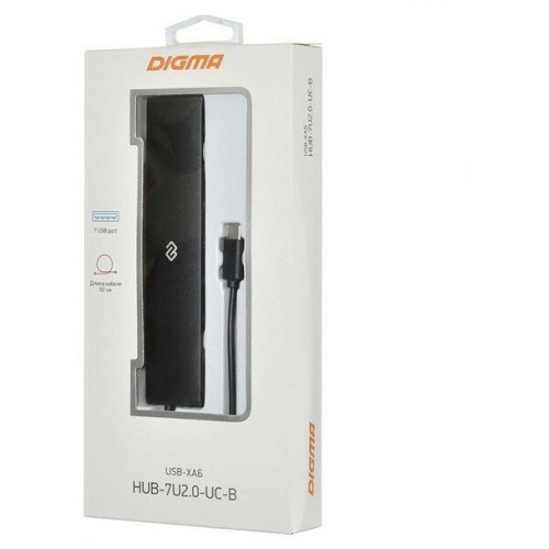 USB-концентратор Digma HUB-7U2.0-UC-B 7порт. (черный) 3