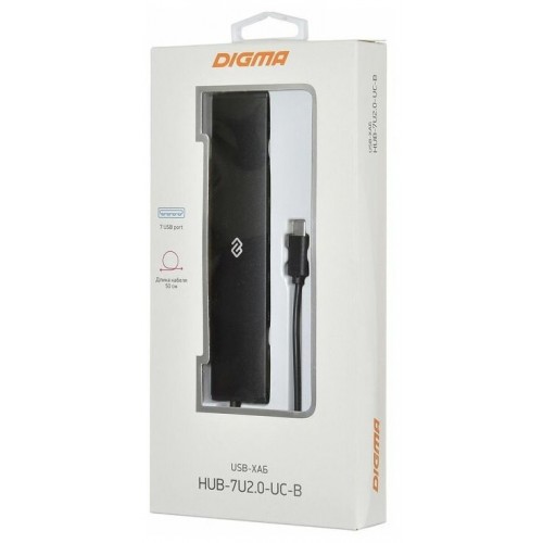 USB-концентратор Digma HUB-7U2.0-UC-B 7порт. (черный) 6