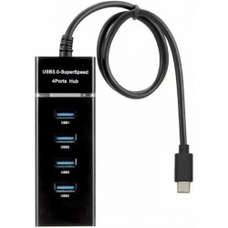 USB-концентратор DIGMA USB-C DHUB-4USB-C-3.0 4 порта (черный)