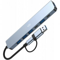 USB-концентратор DIGMA USB-C DHUB-7USB-AC-2.0 7 портов (черный)