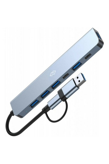 USB-концентратор DIGMA USB-C DHUB-7USB-AC-2.0 7 портов (черный) 