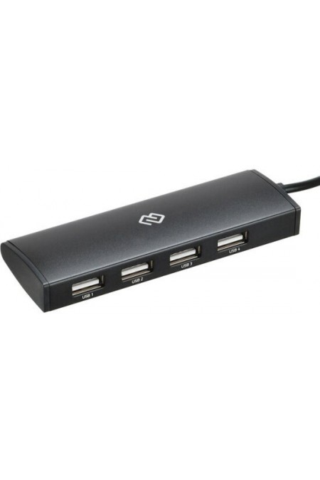 USB-концентратор DIGMA USB-C HUB-4U2.0-UC-B 4 порта (черный) 