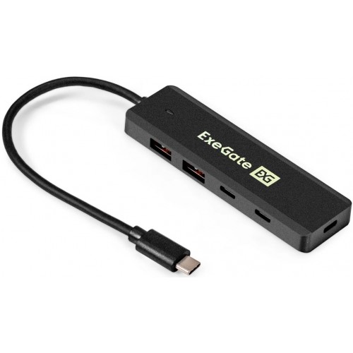 USB-концентратор ExeGate DUB-2C2P/10G 4 порта (черный) 