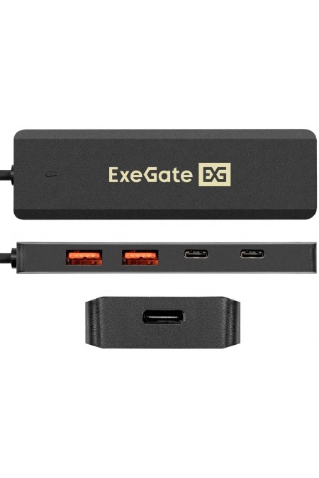 USB-концентратор ExeGate DUB-2C2P/10G 4 порта (черный) 1