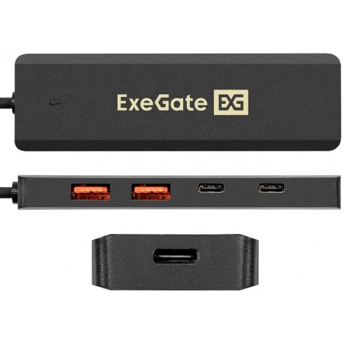 USB-концентратор ExeGate DUB-2C2P/10G 4 порта (черный) 1