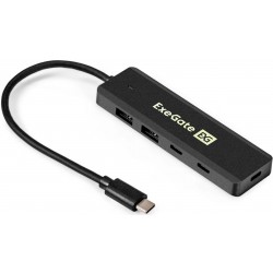 USB-концентратор ExeGate DUB-2C2P/5G 4 порта (черный)