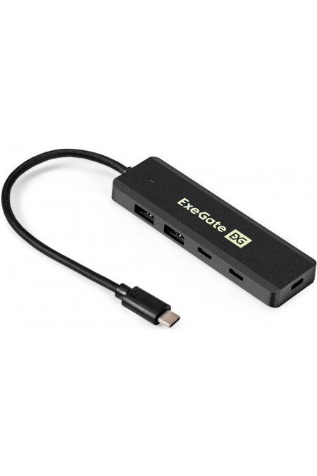 USB-концентратор ExeGate DUB-2C2P/5G 4 порта (черный) 