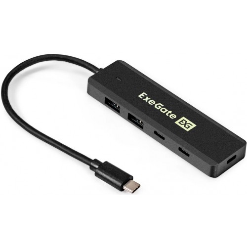 USB-концентратор ExeGate DUB-2C2P/5G 4 порта (черный) 