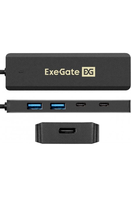 USB-концентратор ExeGate DUB-2C2P/5G 4 порта (черный) 1
