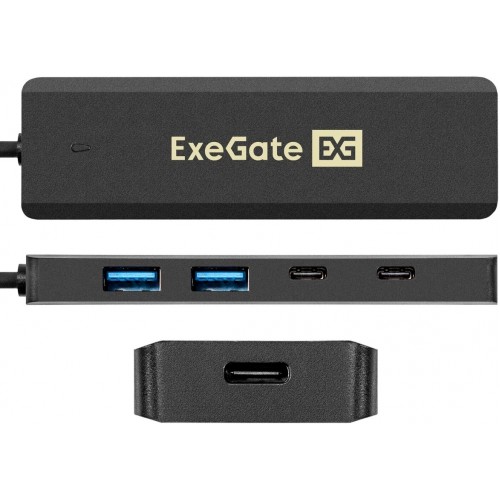 USB-концентратор ExeGate DUB-2C2P/5G 4 порта (черный) 1