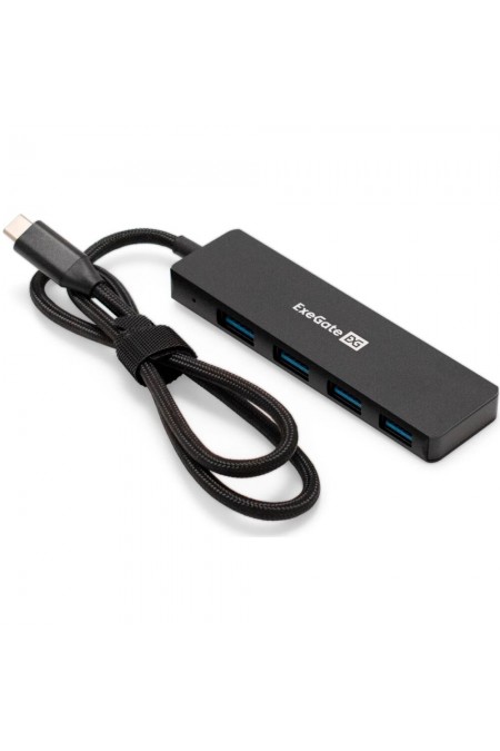 USB-концентратор ExeGate DUB-4C/3 4 порта (черный) 