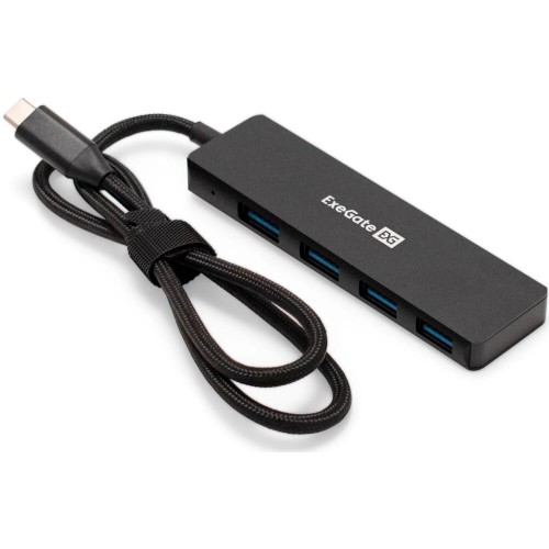 USB-концентратор ExeGate DUB-4C/3 4 порта (черный) 