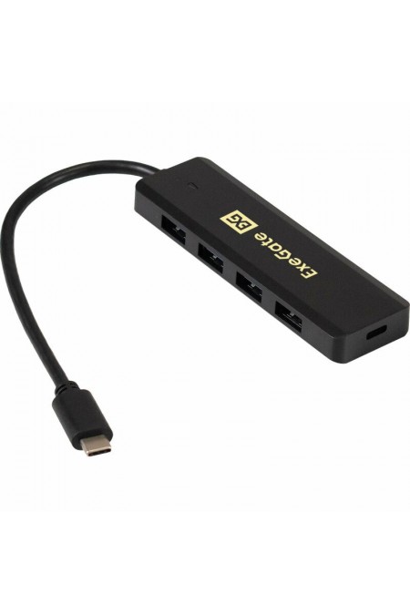 USB-концентратор ExeGate DUB-4CP/1 4 порта (черный) 