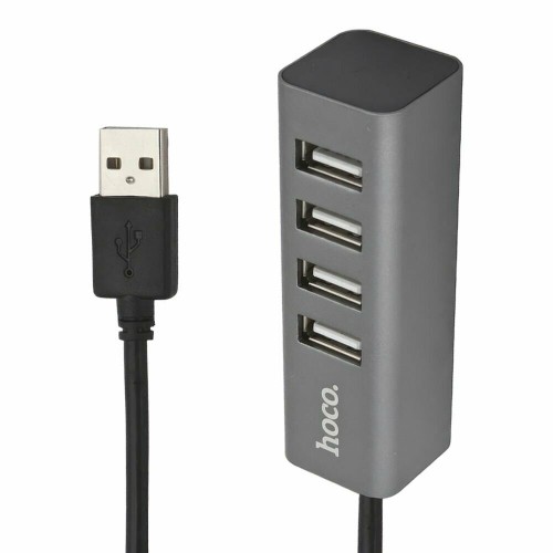 USB-концентратор Hoco HB1 4 порта (серебристый) 
