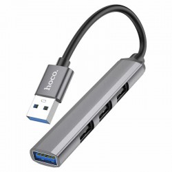 USB-концентратор Hoco HB26 4 порта (серый металл)