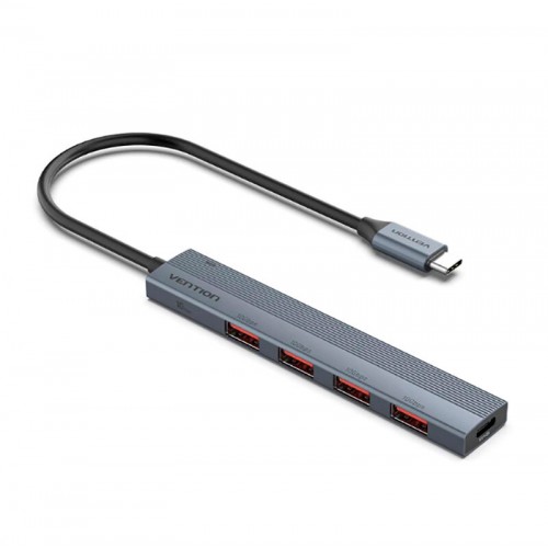 USB-концентратор Vention OTG USB 3.2 Gen 2 Type-C на 4 USB порта + USB-C PD - 0.15м. CKHHB (серый) 