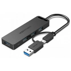 USB-концентратор Vention OTG USB-C+USB 3.0 / 4xUSB 3.0 порта - 0.15м. CHTBB (черный)