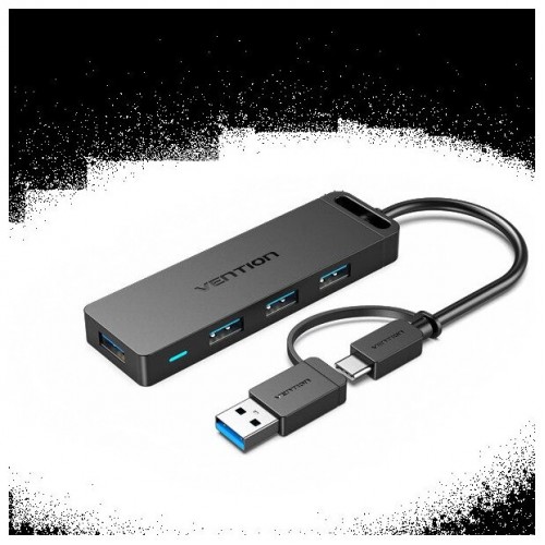 USB-концентратор Vention OTG USB-C+USB 3.0 / 4xUSB 3.0 порта - 0.15м. CHTBB (черный) 1