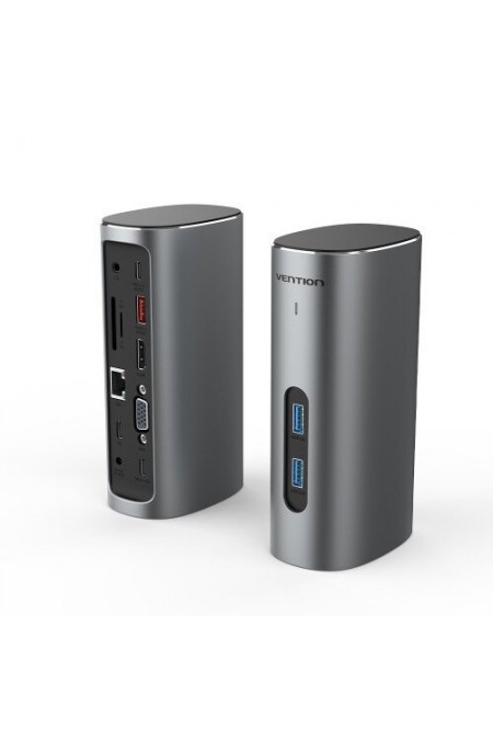 USB-концентратор Vention TPJH0-EU USB-C to HDMI/VGA/USB 3.1 Gen 2 (серый) 