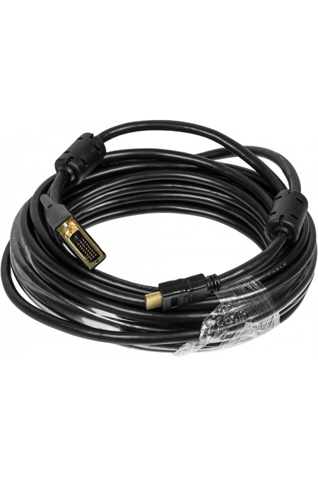 Кабель Buro HDMI-19M-DVI-D-10M (HDMI (m) DVI-D (m)) 10 м (черный) 
