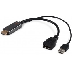 Переходник Buro BU-HDMI(M)-DP(F) HDMI (m)/DisplayPort (f) (черный)