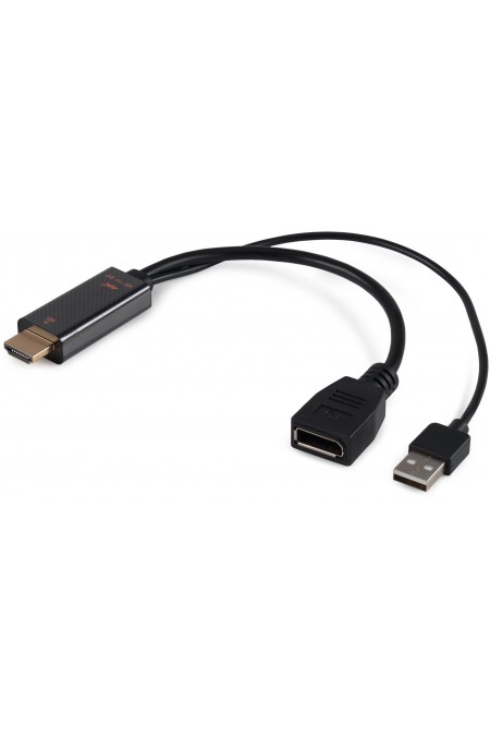 Переходник Buro BU-HDMI(M)-DP(F) HDMI (m)/DisplayPort (f) (черный) 